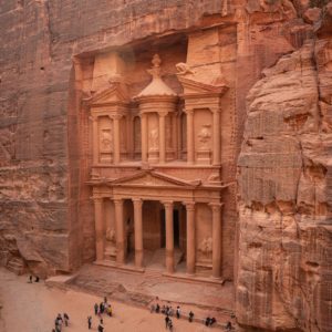 tourists visiting petra in jordan